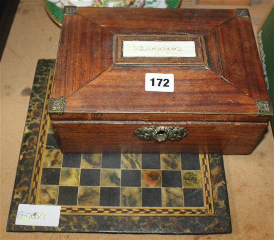 Chess set and slate board